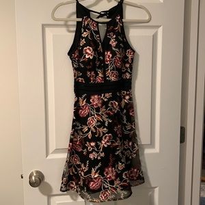 Macys Black Floral Homecoming Dress